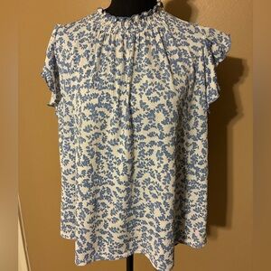 MELLODAY Blue Floral Blouse
